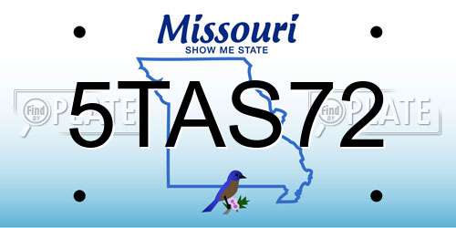 5TAS72 Missouri License Plate