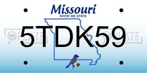 5TDK59 Missouri License Plate