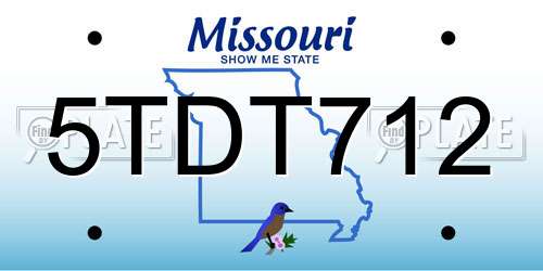 5TDT712 Missouri License Plate