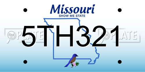 5TH321 Missouri License Plate