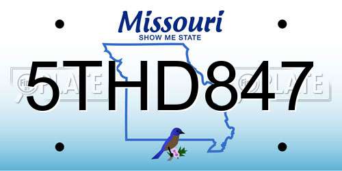 5THD847 Missouri License Plate