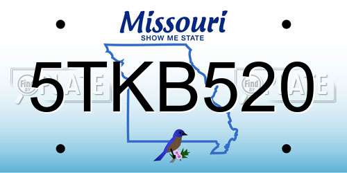 5TKB520 Missouri License Plate