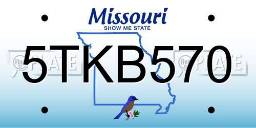 5TKB570 Missouri License Plate