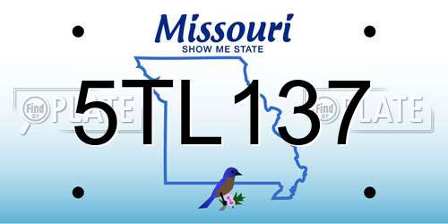 5TL137 Missouri License Plate