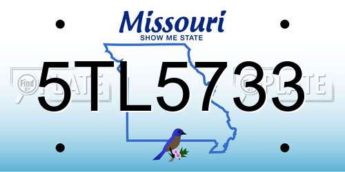 5TL5733 Missouri License Plate