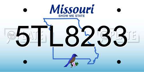 5TL8233 Missouri License Plate