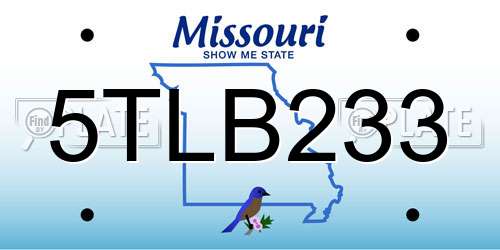 5TLB233 Missouri License Plate