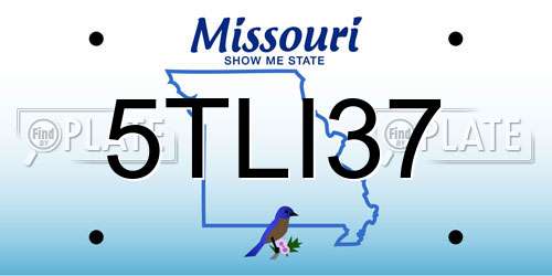 5TLI37 Missouri License Plate