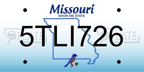 5TLI726 Missouri License Plate