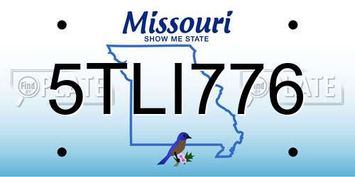 5TLI776 Missouri License Plate