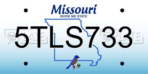 5TLS733 Missouri License Plate