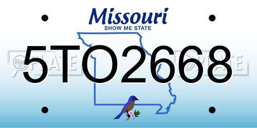 5TO2668 Missouri License Plate