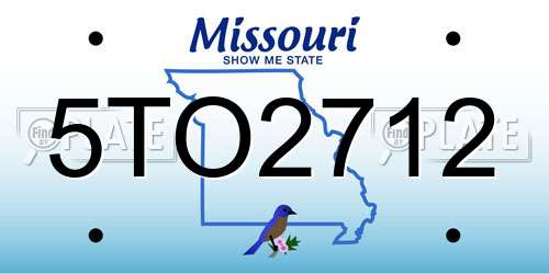 5TO2712 Missouri License Plate