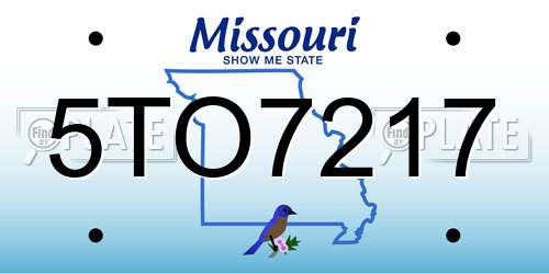 5TO7217 Missouri License Plate