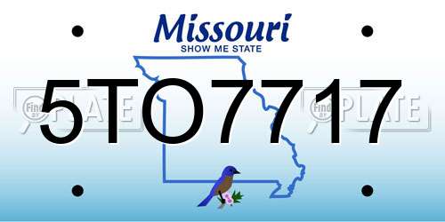5TO7717 Missouri License Plate
