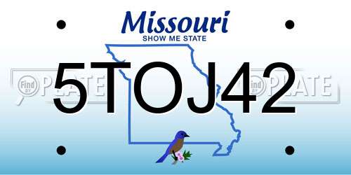5TOJ42 Missouri License Plate
