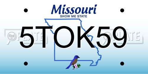 5TOK59 Missouri License Plate