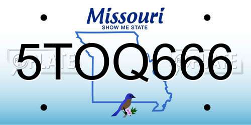 5TOQ666 Missouri License Plate