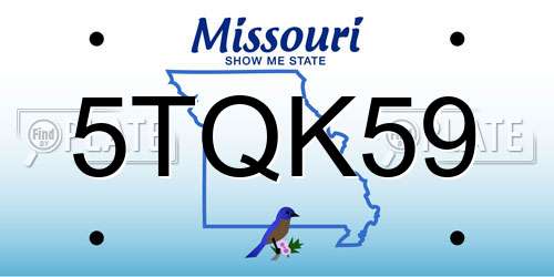 5TQK59 Missouri License Plate