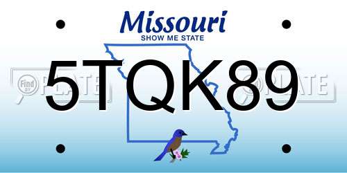 5TQK89 Missouri License Plate