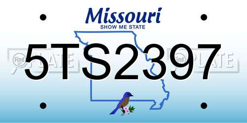 5TS2397 Missouri License Plate
