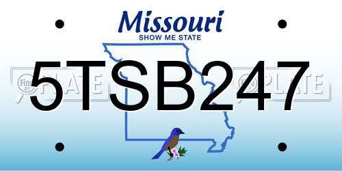 5TSB247 Missouri License Plate