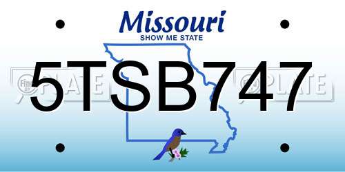 5TSB747 Missouri License Plate