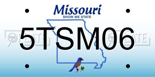 5TSM06 Missouri License Plate
