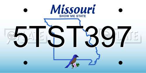 5TST397 Missouri License Plate