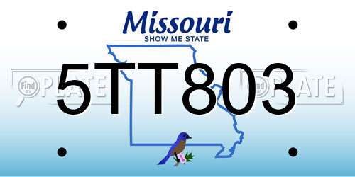 5TT803 Missouri License Plate