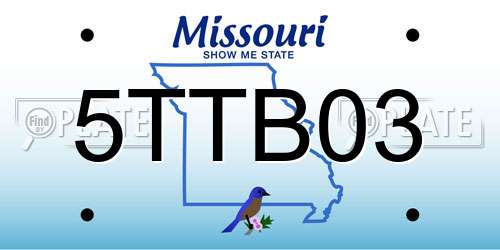 5TTB03 Missouri License Plate