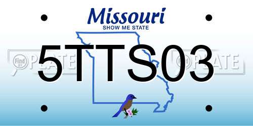 5TTS03 Missouri License Plate