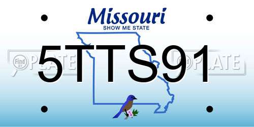 5TTS91 Missouri License Plate
