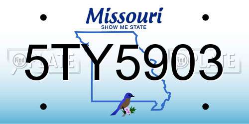 5TY5903 Missouri License Plate
