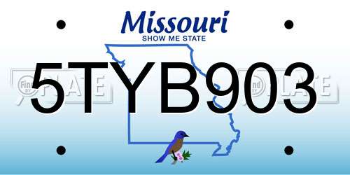 5TYB903 Missouri License Plate