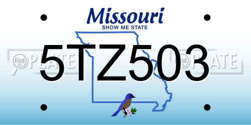 5TZ503 Missouri License Plate