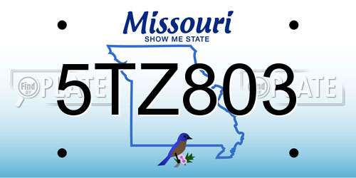 5TZ803 Missouri License Plate