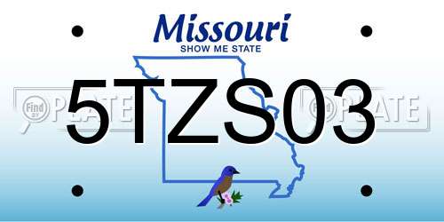 5TZS03 Missouri License Plate