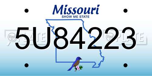 5U84223 Missouri License Plate