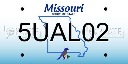 5UAL02 Missouri License Plate