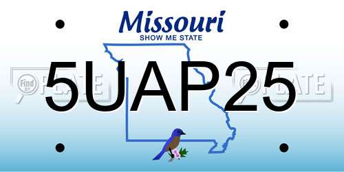 5UAP25 Missouri License Plate