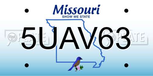 5UAV63 Missouri License Plate