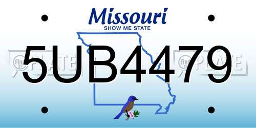 5UB4479 Missouri License Plate