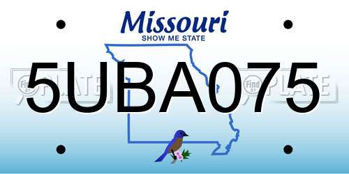 5UBA075 Missouri License Plate