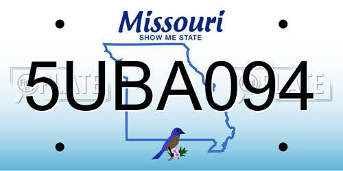 5UBA094 Missouri License Plate