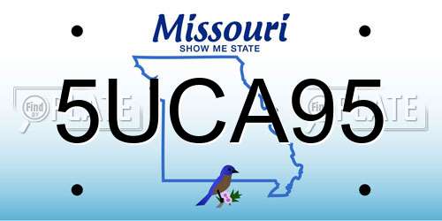 5UCA95 Missouri License Plate
