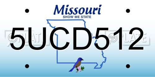 5UCD512 Missouri License Plate