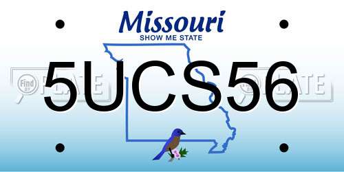 5UCS56 Missouri License Plate