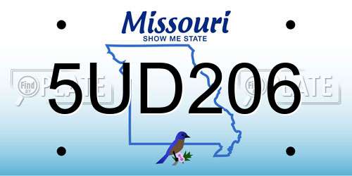 5UD206 Missouri License Plate