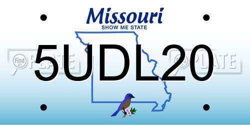 5UDL20 Missouri License Plate